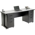 Global Equipment Interion    Office Desk with 6 drawers - 72" x 24" - Gray 670076GY